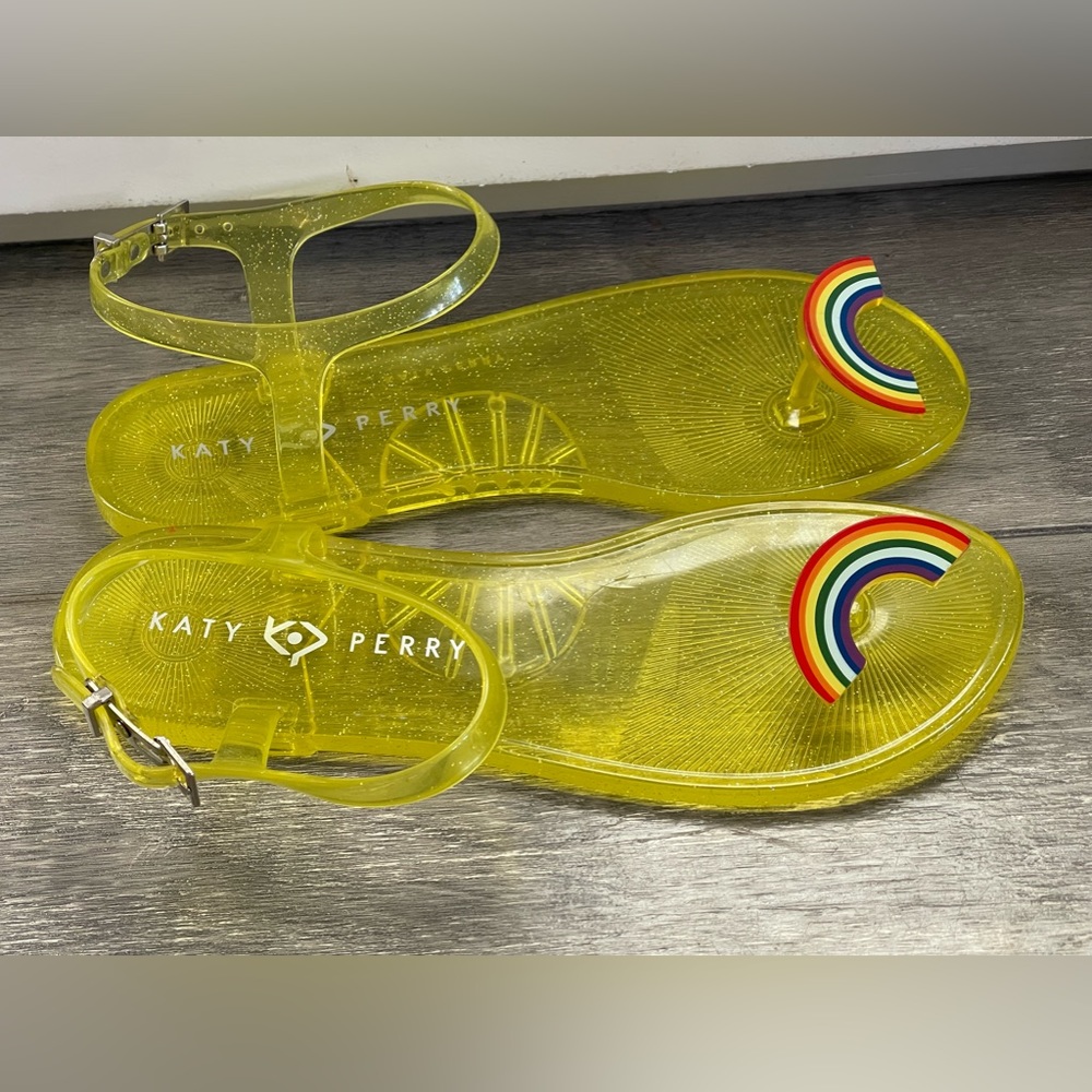 Katy Perry The Geli Sandal Yellow and Rainbow Size 7